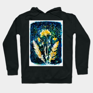 Botanical cyanotype floral Hoodie